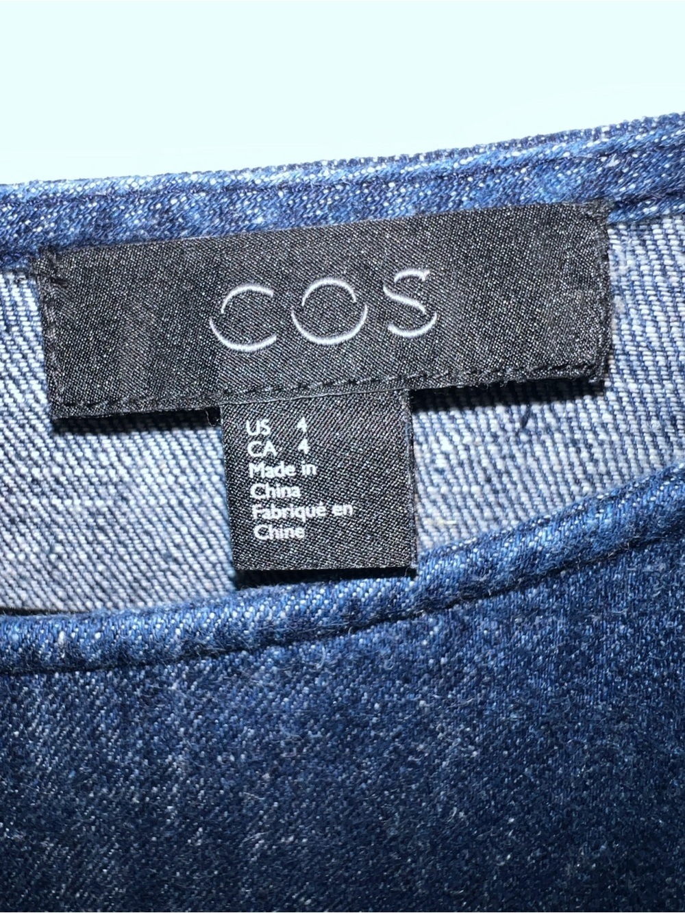 COS Blue Hemp Denim Organic Cotton Shift Dress Cuffed Sleeves Back Zipper- 4 - Picture 6 of 8